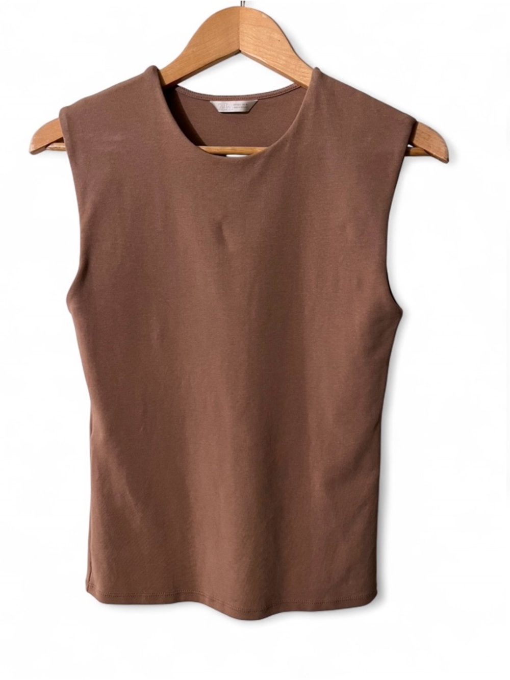 Zara Brown Sleeveless Tank Top